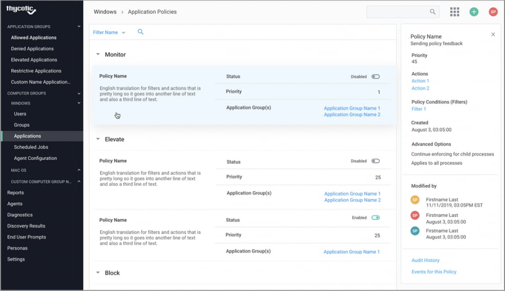 Delinea Privilege Manager screenshot
