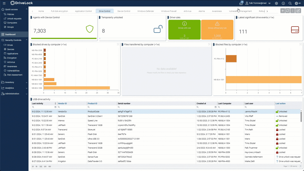 DriveLock Application Control screenshot