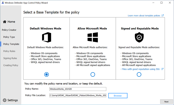 Microsoft App Control for Business screenshot
