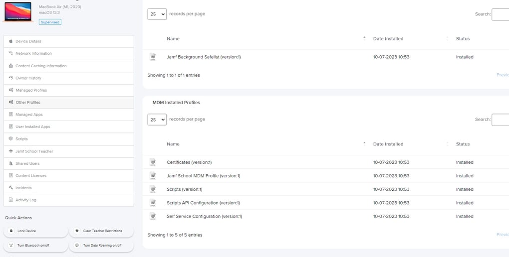 Jamf School screenshot