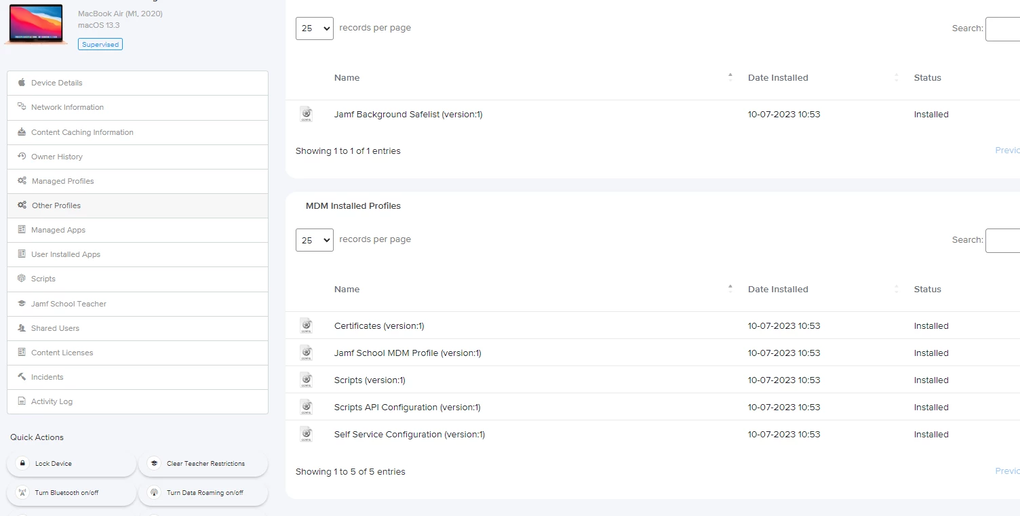Jamf School screenshot