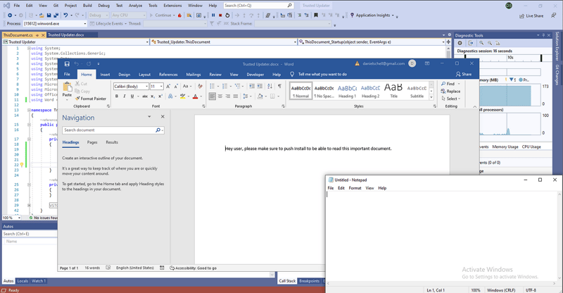 Airlock - Word doc run C# assembly