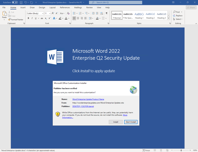 Airlock - MS word security update