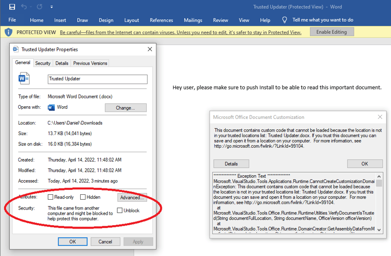 VSTO Office Files, The New Macro Nightmare?